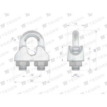 Zacisk linki stalowej 6mm TEGER,-76032