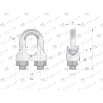 Zacisk linki stalowej 20mm TEGER,-76038