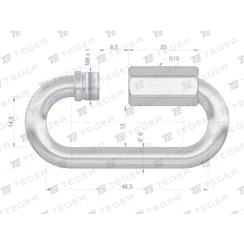 Ogniwo skręcane 6mm TEGER,-76054