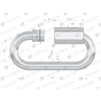 Ogniwo skręcane 5mm TEGER,-76058