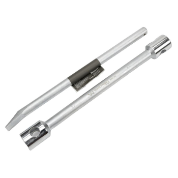 Klucz do kół , 395 mm długości rozmiar 24x27 mm z łyżką, do prac montażowych i demontażowych w mechanice , Waryński