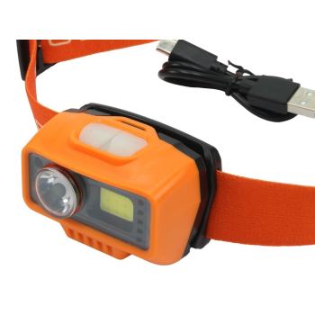 Latarka czołówka LED COB, 500 Lm uruchamiana gestem akumuator 1400 mAh ładowana USB Teger-76522