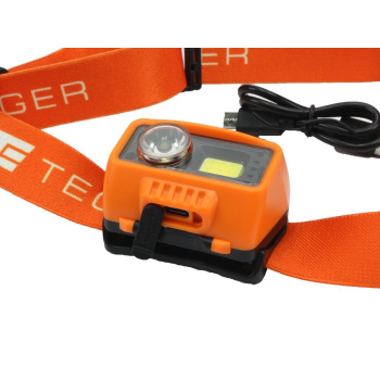 Latarka czołówka LED COB, 500 Lm uruchamiana gestem akumuator 1400 mAh ładowana USB Teger-76523