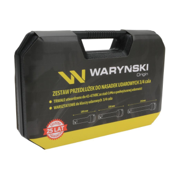 Zestaw przedłużek do nasadek udarowych, 3/4 cala 100 150 i 250 mm z utwardzanej stali stopowej CrMo 3 el., do prac w mechanice pojazdowej, warsztatowy