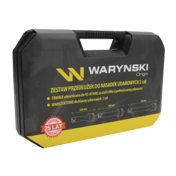 Zestaw przedłużek do nasadek udarowych, 1 cal 150 250 i 350 mm z utwardzanej stali stopowej CrMo 3 el., do prac w mechanice pojazdowej, warsztatowych,