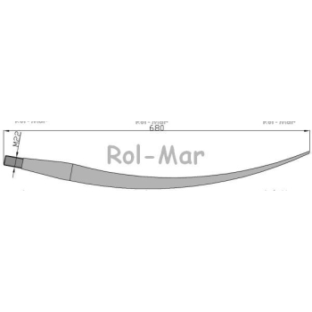Ząb ładowacza wygięty zamykający 680mm chwytak (krokodyl) Tur-7693