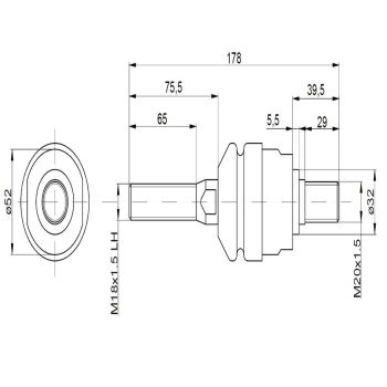 Przegub kierowniczy 178mm - M18x1,5L - M20x1,5 049006 Case TAQ-7766
