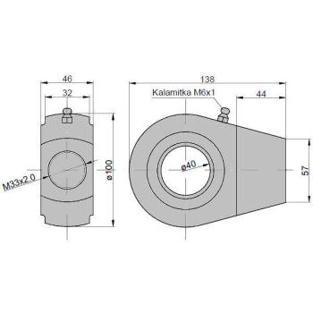 Ucho siłownika KT2.80 (UE2.80) łożysko GE40-7856