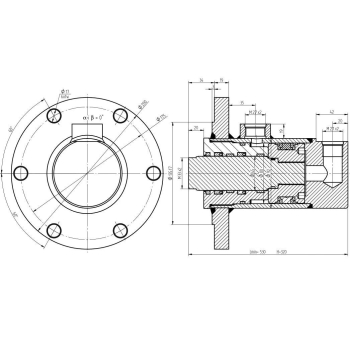 Cylinder ładowacza obrotu CJ5F80/45/320DGw Troll-7858