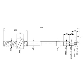 Wałek kierowniczy kompletny długość 57cm MF3-79048