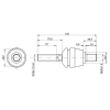 Przegub kierowniczy poziomy 185mm - M20x1,5 - M18x1,5L 1966127C1 Case TAQ-7923