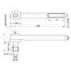 Przegub kierowniczy 196mm - M18x1,5L 137047A1, oś Carraro 707 Case TAQ-7929