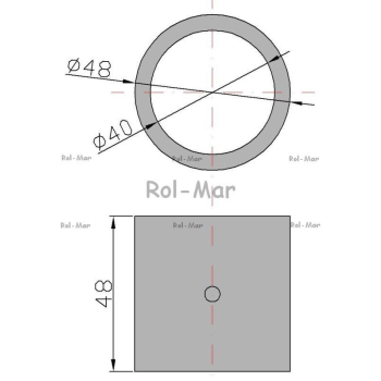 Tuleja wału podłogi mosiężna 48x40x48 Rozrzutnik-79498
