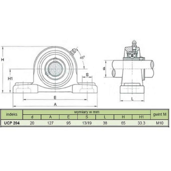 Oprawa łożyskowa UCP204-80414