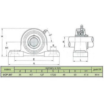 Oprawa łożyskowa UCP207-80575