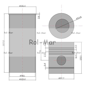 Zestaw naprawczy silnika turbo RM-A6.354.4 744131M1, 745379M91 Massey Ferguson/Perkins-80906