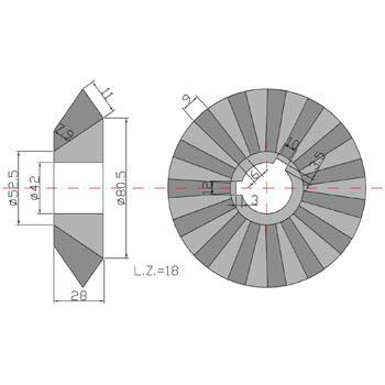 Koło zębate stożkowe Z-18 Rozrzutnik-80948