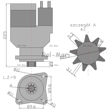Rozrusznik z reduktorem 1178026, 1178686 Deutz-81423