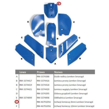 Uchwyt lemieszy 8mm Lemken Smaragd Vulcan-82141