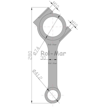 Korbowód silnika RE16494 John Deere 3179T,4039T, 4239T,6059T,6359D,6359T,6466T-82171