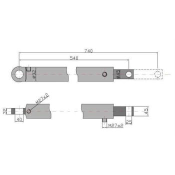 Cylinder hydrauliczny, siłownik, cyklop podpory lewy Kraj-82863