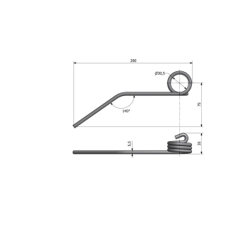 Palec sprężysty motowideł L-200 mm fi- 5,5mm Claas-82964