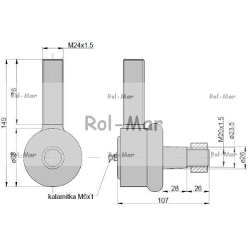 Przegub 105mm24-26mm AL37523  AL178019 John Deere-82997