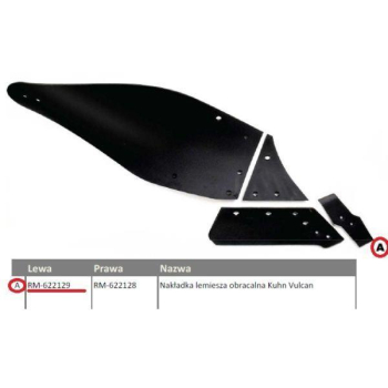 Dłuto, nakładka lemiesza obracalna lewa Kuhn Vulcan pasuje śruba M12X34OV2 - 2 szt.-83078