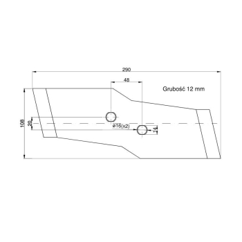 Dłuto, nakładka lemiesza obracalna lewa Kuhn Vulcan pasuje śruba M12X34OV2 - 2 szt.-83079