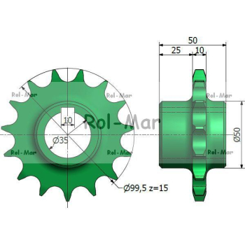 Koło łańcuchowe Z-15 fi 35 12B Bizon 505702012-83489