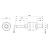 Przegub kierowniczy poziomy 235mm - M28x1,5 - M24x1,5 AL110918 John Deere TAQ-83571
