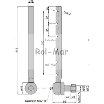 Przegub kierowniczy 330mm - 24mm AL37505 John Deere TAQ-83577