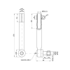 Przegub kierowniczy 243mm - M22x1,5 1968464C1 oś ZF ZF APL330+APL335 Case TAQ-83692