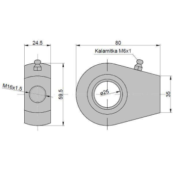 Ucho siłownika łożysko GE-25 KT2*40 (UE2.40)-83632