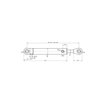 Cylinder hydrauliczny, siłownik ładowacza wysięgnika II CJ2F-80/45/400DG Troll-83640