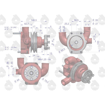 Pompa wody II paski MF3 ORYGINAŁ URSUS-83781