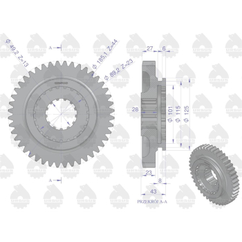 Koło przesuwne reduktora C-360 ORYGINAŁ URSUS-84016