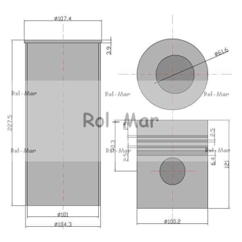 Zestaw naprawczy silnika RM-U5MK0124, 3638885M91, 3638888M91 A4.248 (839079) Massey Ferguson/Perkins-85319