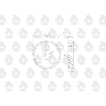 Koło zębate rozrządu na wałek wys. piasty 26mm C-330 ORYGINAŁ URSUS-85396