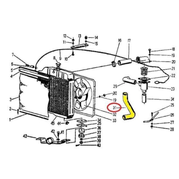 Rura ssąca - przewód gumowy 951306 C-360/Zetor (rura wody) ORYGINAŁ URSUS-85586