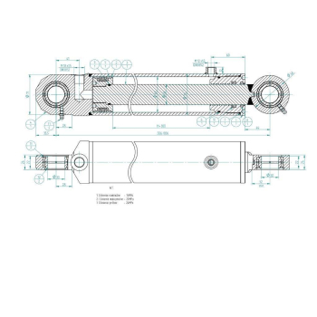 Cylinder hydrauliczny, siłownik pomocniczy podnośnika C-385 6-cyl. SMT2CJ.63.36.300 Kraj-85705