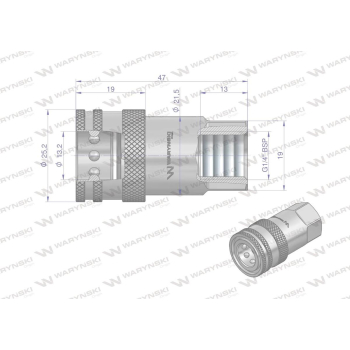 Szybkozłącze hydrauliczne gniazdo G1/4