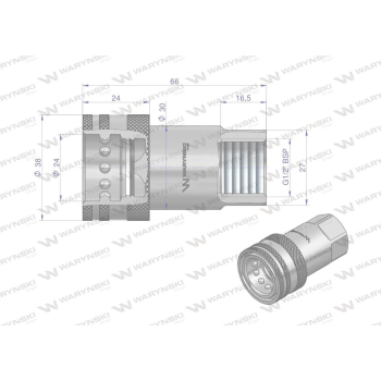 Szybkozłącze hydrauliczne gniazdo G1/2