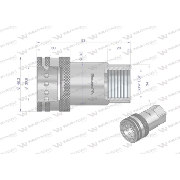 Szybkozłącze hydrauliczne gniazdo G3/4