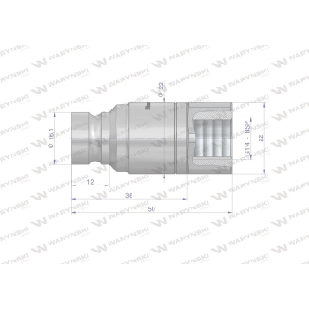 Szybkozłącze hydrauliczne suchoodcinające wtyczka G1/4