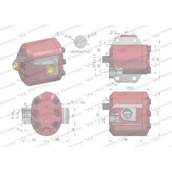 Pompa hydrauliczna podnośnika wzmocniona 39 l/min C-360 WARYŃSKI-86541