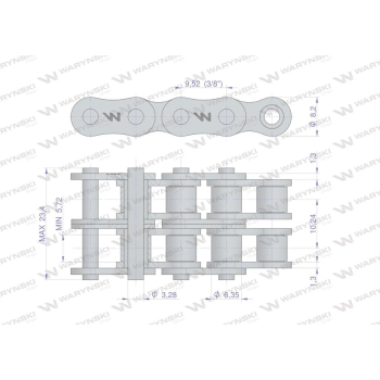 Łańcuch rolkowy 06B-2 (R2 3/8) 5 m Waryński-87366
