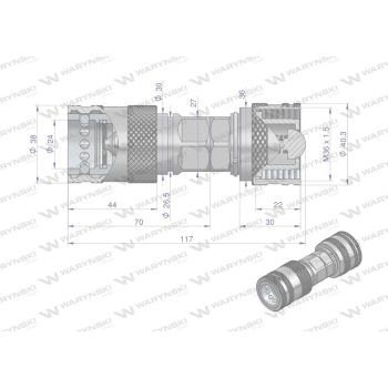 Redukcja wtyczka/gniazdo EURO PUSH-PULL skręcane (50493REDUKCJA) Waryński-87392