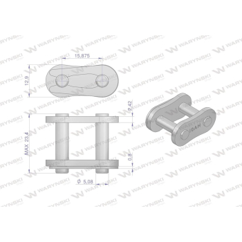 Zamek łańcucha przemysłowy Z10AH-1 ANSI A 50H (R1 5/8) Waryński ( sprzedawane po 10 )-87474