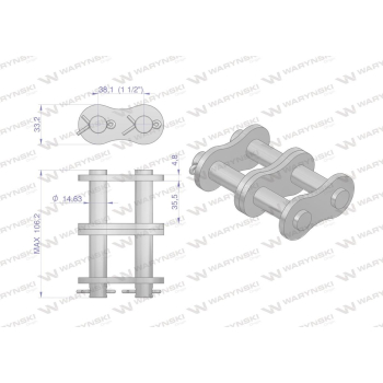 Zamek łańcucha Z24B-2 (R1 1.1/2) Waryński ( sprzedawane po 1 )-87514
